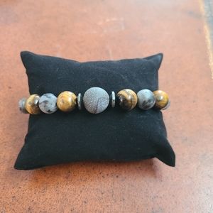 Mens ajustable 10,8,6,4 mm stone beads